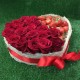 Большое сердце из роз и клубники XL